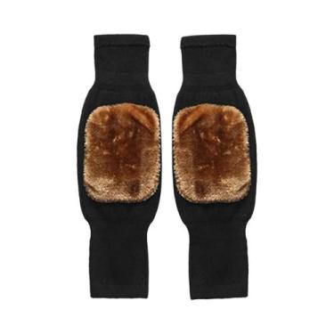 Imagem de Joelheiras Térmicas De Lã Cashmere Com Suporte Elástico Para Artrite E