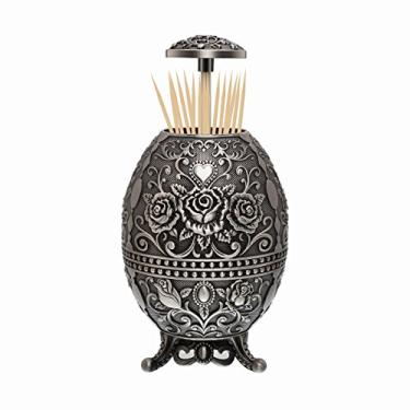 Imagem de LAUYOO Porta-palitos retrátil portátil com abridor de garrafas, dispensador de palitos de dente retrô, automático, organizador de palitos, decoração de recipiente para cozinha (flor rosa - cor de
