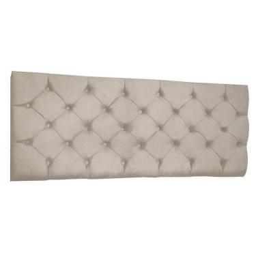 Imagem de Cabeceira Painel Capitonê Casal 1,40m Jade Suede - Pallazio Cor Bege