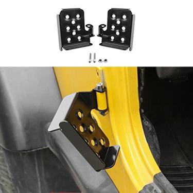 Imagem de Hoolcar Pinos de pé Dobradiça de porta para descanso de pés, painel de chute feito de aço sólido para Jeep Wrangler TJ 1997-2006, 1 par