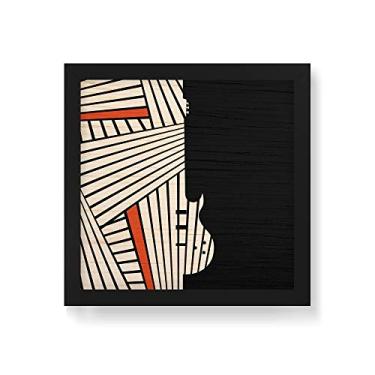 Imagem de Arte Maníacos Quadro Decorativo em Madeira Guitarra Optical - 30x30cm (Moldura caixa em laca preta)