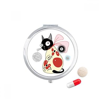 Imagem de Porta-comprimidos de gato fofo para amantes de animais de estimação, caixa de armazenamento de remédios