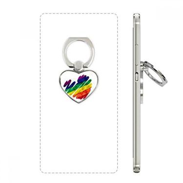 Imagem de Suporte de anel de telefone com desenho de coração LGBT arco-íris suporte universal