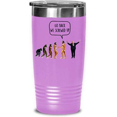 Imagem de Go Back We Screwed Up Tumbler - Caneca de viagem anti-Trump Liberal - Funny Hot Cold Cocoa - Presentes antitrunfo - Ideia de de Natal mordaça (roxo claro, 567 g)