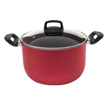 Imagem de Caldeirão Tampa De Vidro Antiaderente Nº 22 Cereja 5,3 Litros