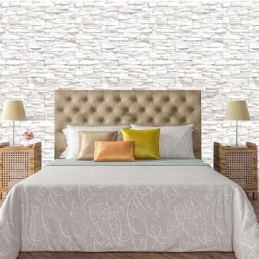 Imagem de Papel De Parede Adesivo Pedra Canjiquinha Rustica Lavável Cozinha 3m