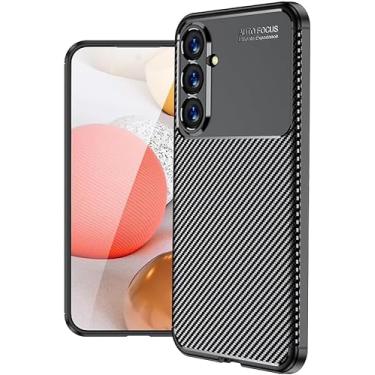 Imagem de Capa Capinha Anti Impacto Para Samsung Galaxy S23 Fe Case Com Desenho Fibra De Carbono Shock Queda (Preta)