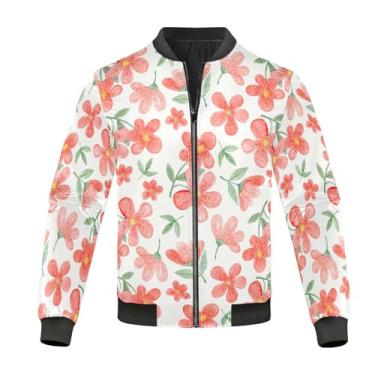 Imagem de KLL Jaqueta de chuva leve com flores de camélia rosa masculina jaqueta leve masculina jaqueta softshell pequena, Flores de camélia rosa, G
