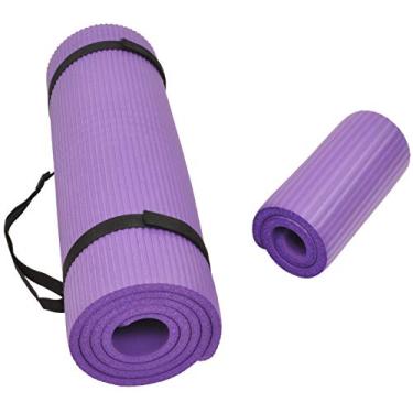 Imagem de Balance From Go Yoga + Tapete de ioga extra grosso de alta densidade para exercícios e joelheira com alça de transporte (Roxo)