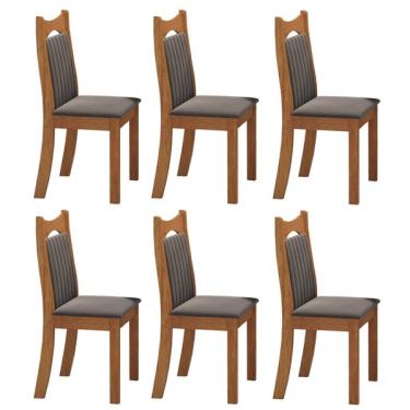 Imagem de Kit Com 6 Cadeiras Para Sala De Jantar Mdp/mdf Dalas Grafite