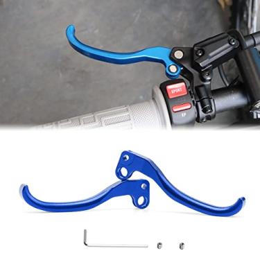 Imagem de URLWALL Alavancas de embreagem de freio, 2 peças de alavancas de embreagem de freio pivô de alumínio esquerda e direita, compatível com Sur Ron Light Bee Segway X260 X160 Dirt Bike Enduro - Azul