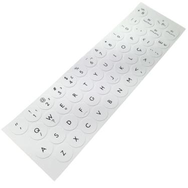 Imagem de Adesivos redondos Português ABNT2 para teclado 14mm servem para Logitech K380, K480 (Branco)