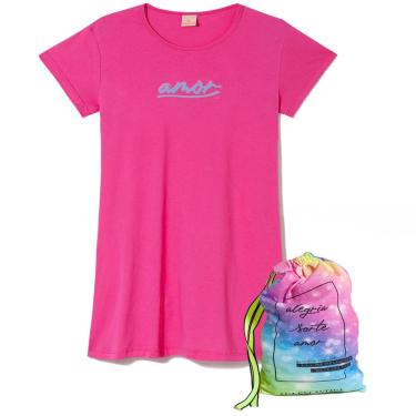 Imagem de Camisola Lua Encantada Cor Rosa Malha Amor