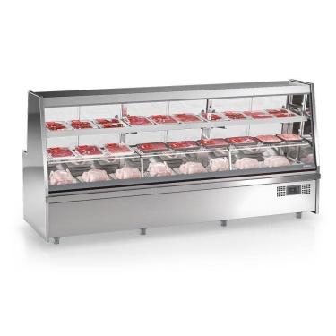 Imagem de Balcão De Frios E Avícola Grta300 Gelopar Expositor De Carnes Inox 3mt 220v
