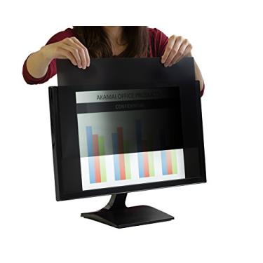 Imagem de Tela de privacidade de monitor – Proteção de informações para computador de mesa – antirreflexo, antiarranhões, bloqueia 96% dos raios UV – Película protetora de filtro de privacidade com acabamento brilhante fosco, Preto, 23.6" WIDESCREEN (16:9)