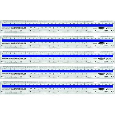 Imagem de Régua transparente de plástico magnético de 30 cm – Pacote com 5 da YOSOGO