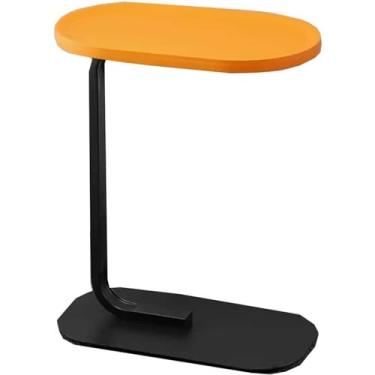 Imagem de Mesa lateral pequena, mesa C, estreita, redonda, sofá, sofá, mesa de jantar, para lanches, bebidas, mesa de destaque para sala de estar e quarto