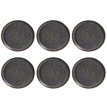 Imagem de Conjunto de Pratos Rasos 06 Peças Linhas Titanium Porto Brasil