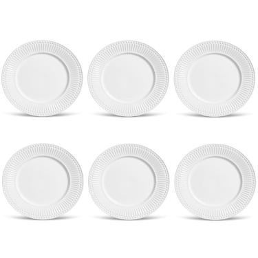 Imagem de Conjunto de Pratos Rasos 06 Peças Roma Branco Porto Brasil