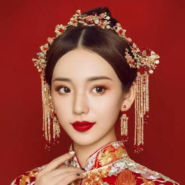 Imagem de Coroa pente de cabelo grampos de cabelo estilo chinês casamento xiuhe acessório de cabelo antigo faixas florais