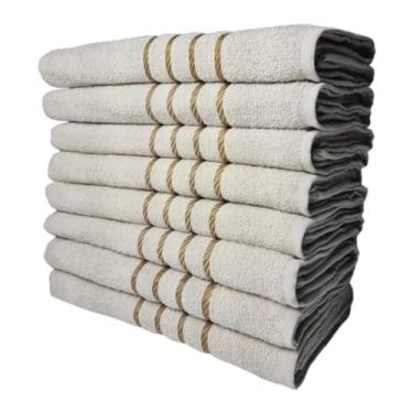 Imagem de Kit 03 Toalhas de Rosto Luxo Dourado Dubai 330g/m² 45x70cm Custo Benefício (Bege)