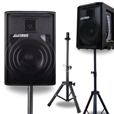 Imagem de KIT CAIXA AT 10-200w + SUPORTE PEDESTAL MXT - Datrel, Preto