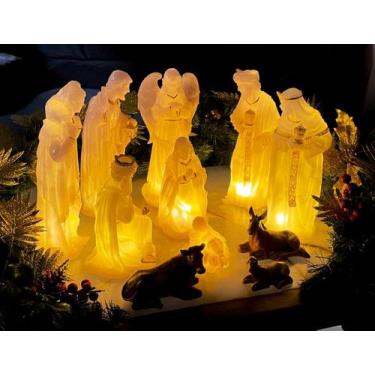Imagem de Presépio de Natal Com Luz de Resina 30cm 11 peças - Zona Livre
