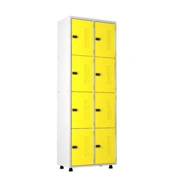 Imagem de Armário Roupeiro Aço 8 Portas Academia Guarda Volume EA702 Amarelo - E