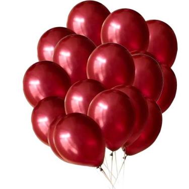 Imagem de 50 Balão Bexigas N9" Decoração Marsala Mais cor e brilho - joy