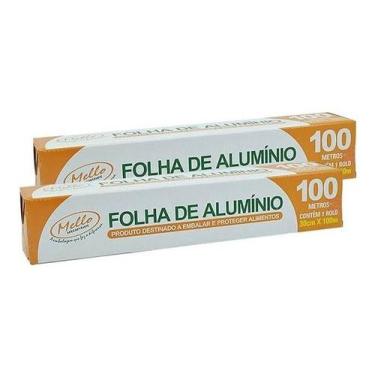 Imagem de 2un Rolo De Papel Alumínio 30cm X 100m P/ Luzes/alimentos - Mello Desc
