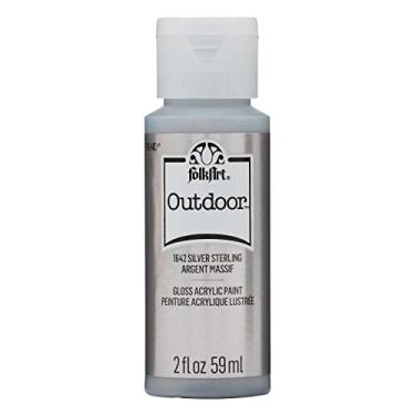 Imagem de FolkArt Tinta acrílica para uso externo em cores sortidas (59 g), prata esterlina metálica 1642