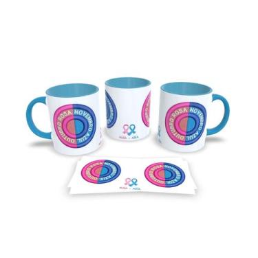 Imagem de Canecas Azul de Porcelana Personalizadas Novembro Azul - Estampa Subli
