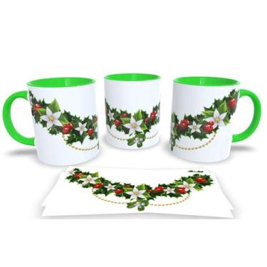 Imagem de Canecas Verde de Porcelana Personalizadas Arvore de Natal - Estampa Su