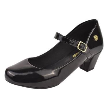 Imagem de salto scarpin bico redondo verniz estilo boneca donna santa 40.003, Pr