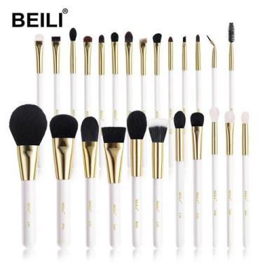 Imagem de Kit Pincéis De Maquiagem Profissional Blush Sobrancelha 25 PÇS  - ElaS