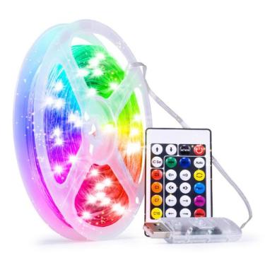 Imagem de Cordão Fita Led Colorida RGB Controle Aplicativo 20 Metros - Hxt