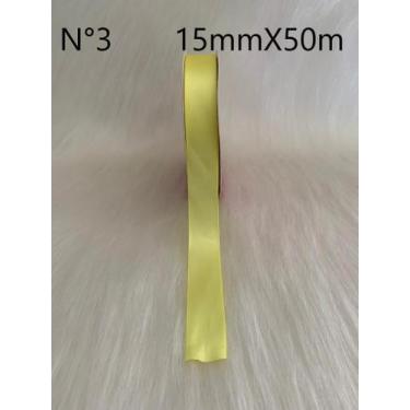 Imagem de Fita de Cetim Nº 3 - 15mm X 50m - Sanding, Amarelo
