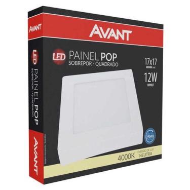 Imagem de Plafon Led Quadrado Sobrepor 17X17 Painel 12W 4000k Avant