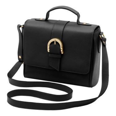 Imagem de Bolsa de Couro Mariart Sauípe, Preto