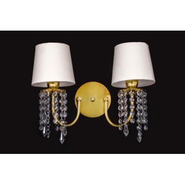 Imagem de Arandela Cristal Cúpula Dourado Gold Redondo 229/2 - IluminaMundo