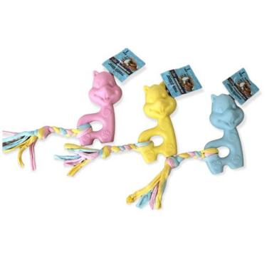 Imagem de Brinquedo para Cachorro Mordedor Pet de Borracha com Corda  - 123UTIL