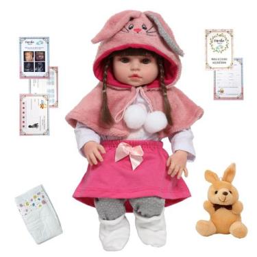 Imagem de Bebê Reborn Menina Coelhinha Linda Corpo Silicone Realista - Cegonha R