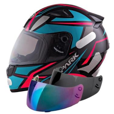 Imagem de Capacete Ebf Spark Spider Preto Tiffany Mais Viseira Fumê E Camaleão, 
