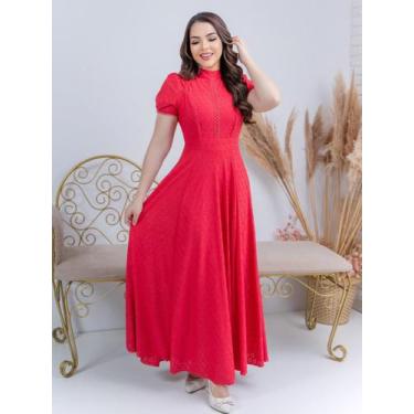 Imagem de Vestido Longo Gola Alta Festa Convidada com Manga Elegante - Fashion, 