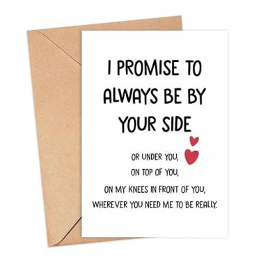 Imagem de Cartão I Promise To Always Be By Your Side Or Under You - Cartão de aniversário engraçado - Cartão de Dia dos Namorados para ele - Para Ela - Cartão de aniversário impertinente para namorado - Marido