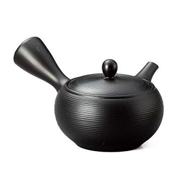 Imagem de Yamaki Ikai M714 Nozomi Net Teapot Unzen Black Mud Muscle Thousand Tiers, 5,1 x 6,1 x 3,5 polegadas (13 x 15,5 x 9 cm), Tokoname Ware