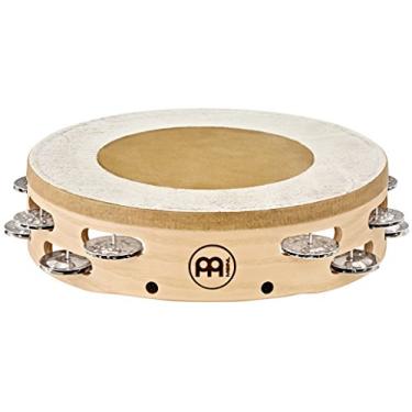 Imagem de Meinl Percussion Pandeiro edição artesanal com tijolos de aço niquelado e martelado, fileira dupla, cabeça de pele de bezerro - NÃO feito na CHINA-10 American White Ash, 2 anos de garantia (AE-ATAH2S)