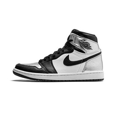 Imagem de Jordan Nike Mid Tênis de basquete feminino, Preto metálico prata branco Bl, 40
