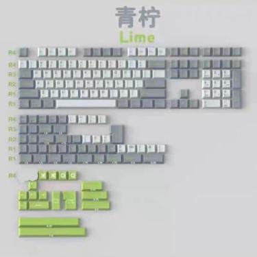 Imagem de Sumgsn Conjunto de teclas Doubleshot com 172 teclas, perfil cereja, verde, adequado para 60% 65% 75% 95% Cherry Mx Gateron Switches ISO/ANSI Teclados mecânicos