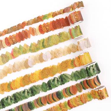 Imagem de Dizdkizd Adesivos de Fita Washi de Folhas de Outono para Fazer Cartões, Projetos de Artes e Ofícios, Scrapbooking, Diário, Colagem - 400 Peças (8 Rolos)